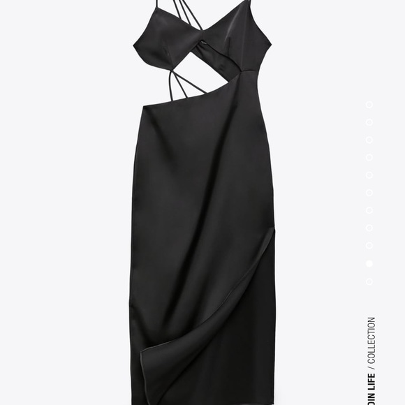 Zara black strappy cut out backless midi dress NWOT - Picture 7 of 7